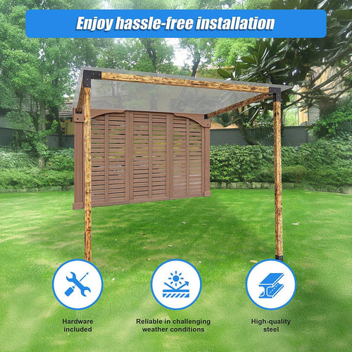 Roof Pergola Gazebo Shed Matte Black Steel Single Wall Mount Brackets DIY Kits