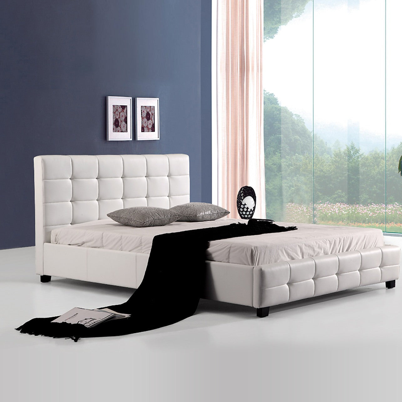 Pu leather queen clearance bed frame