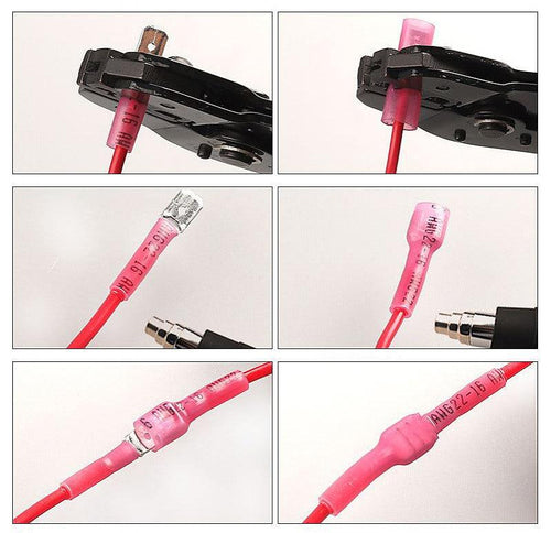 250pc Heat Shrink Spade Connectors Quick Disconnect Wire Electrical