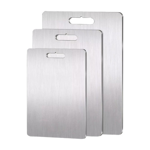 3-Piece Stainless Steel Cutting Board Set – 304SS Chopping Boards for Kitchen & Food Prep