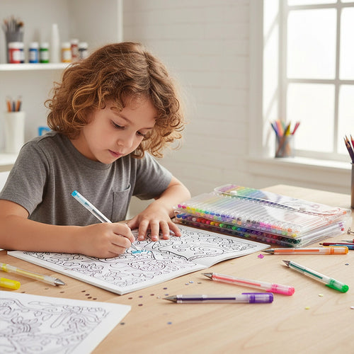 Glitter Gel Pens (100 pack) with 2.5X More Ink - Craft, Kids & Adult Colouring