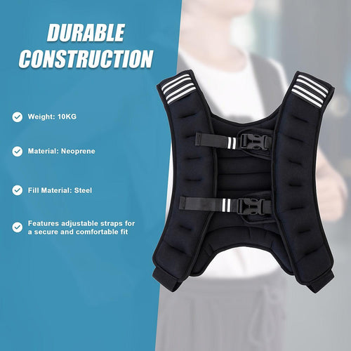 10KG Weighted Vest Top Gym Exercise Fitness Strength Sports Training Weight Loss 