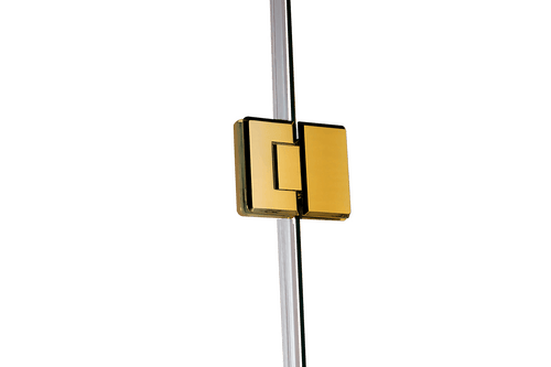 Frameless 10mm Glass Shower Screen 120 x 80cm GOLD Hinges/Brackets and ROUND Handle
