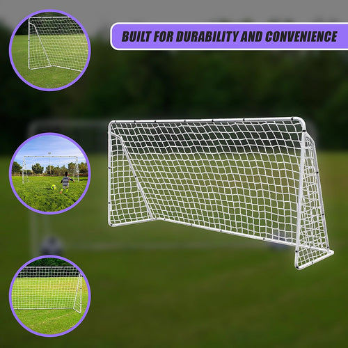 3.6x1.8m Portable Soccer Goal – Steel Frame Football Net for Training & Backyard Play