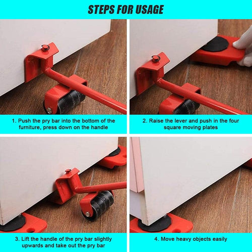 4 X All-purpose Dolly Plastic Heavy Duty Furniture Mover Slider Set 