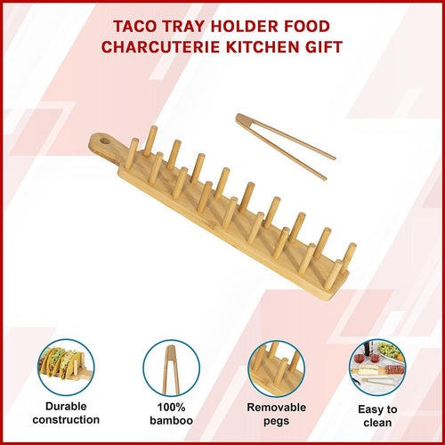 Taco Tray Holder Food Charcuterie Kitchen Gift  