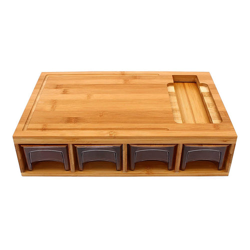 Bamboo Cutting Board Set with Graters & Containers – Food Prep Station