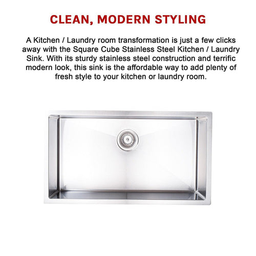 810x450mm Stainless Steel Handmade 1.5mm Sink with Waste in Stainless Steel with brushed finish Finish