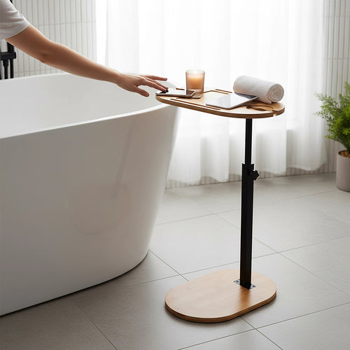 Natural Bamboo Bathtub Tray Table – Adjustable Bath Caddy