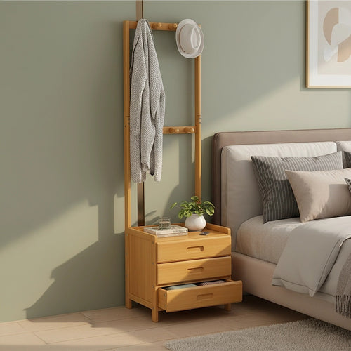 42x165cm Wooden Hall Stand with Drawer – Modern Minimalist Floor Coat Rack in Wood
