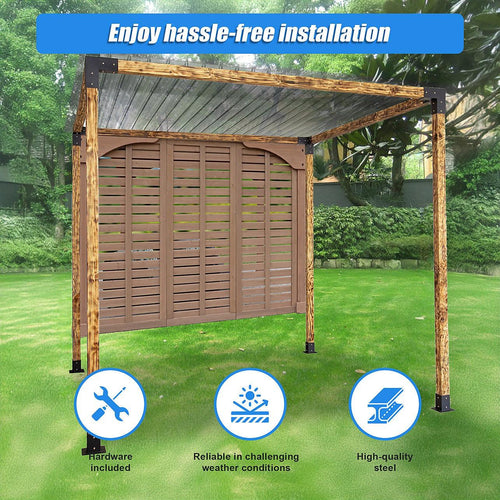 Roof Pergola Gazebo Shed Matte Black Steel Single Brackets DIY Kits