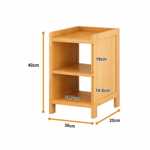 Bamboo Bedside Table Nightstand with Storage – Bedroom & Sofa Side Stand in Wood