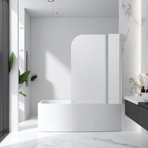 180° CHROME Pivot Door 6mm Safety Glass Bath Shower Screen By Della Francesca - 120 x 140cm