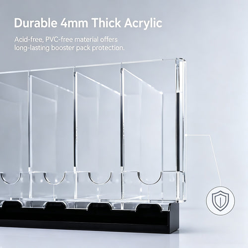 6 Slot Booster Pack Dispenser Acrylic Stackable Black Base