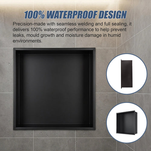 Stainless Steel Shower Niche 32x32cm Shelf Recessed Wall Insert