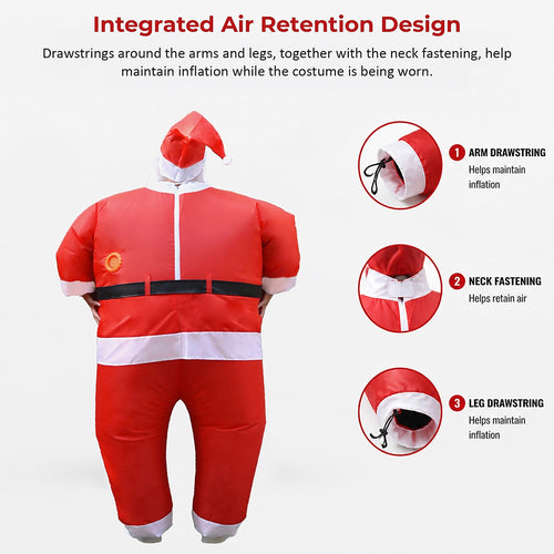Inflatable Santa Costume Adult Fan Operated Christmas Fancy Dress Suit