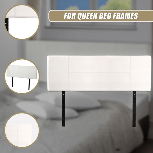 Queen White PU Leather Bed Headboard Bedhead