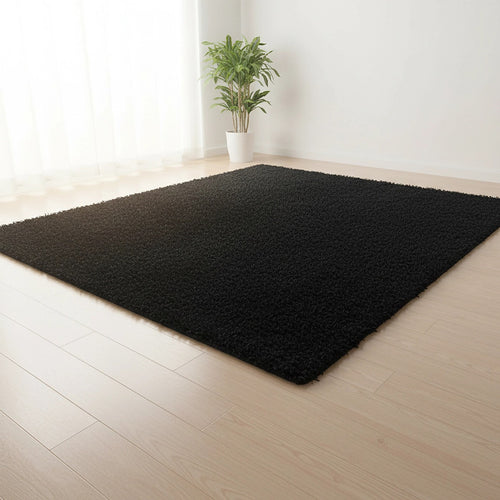 230x160cm Large Shaggy Floor Rug Area Carpet – Black Soft Mat for Bedroom or Living Room Comfort