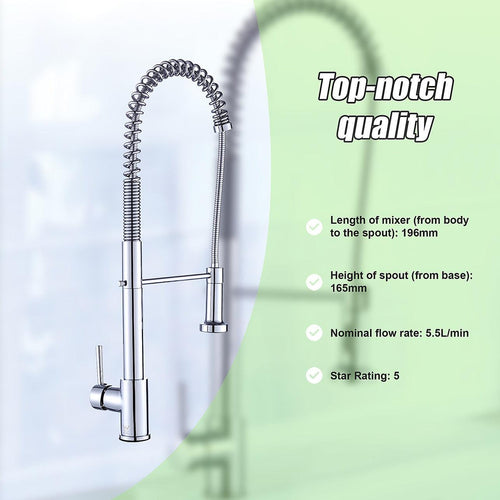 Basin Mixer Pull-Out Kitchen Tap Faucet Laundry Sink in Chrome