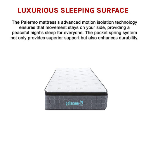 Mattress Single Euro Top Pocket Spring Motion Isolation CertiPUR-US Certified