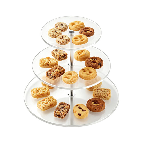 3 Tier Acrylic Cake Stand Set Round Dessert Display Stand