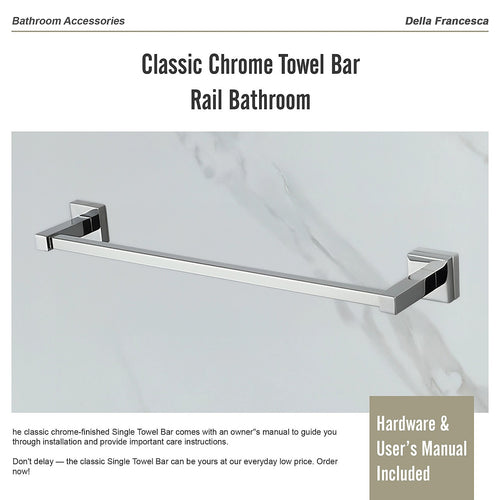 Classic Chrome Towel Bar Rail Bathroom