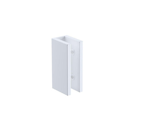 90cm Wall to Wall Frameless Shower Screen with White Brackets and SS Hinges, Square Knob Handle