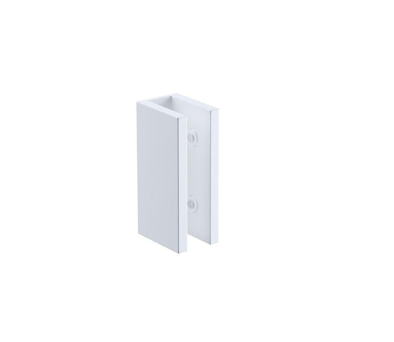 100x200cm Glass Shower Screen with White U-brackets & Square Pole