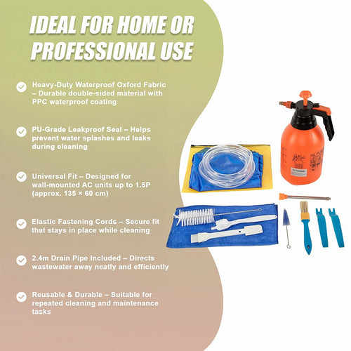 Waterproof AC Cleaning Cover Bag Kit – Leakproof Air Conditioner Wash Bag for Wall-Mounted Units