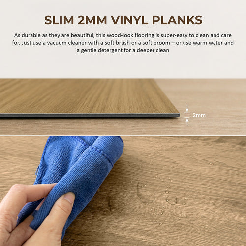 Self Adhesive Vinyl Floor Tiles Peel & Stick Flooring Grain Elm Look 16 Pack 2.3m²