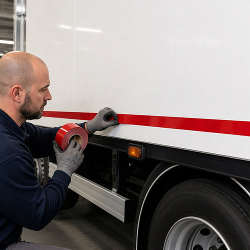ECE104 Red Reflective Tape 50mm x 45m Truck Trailer Safety