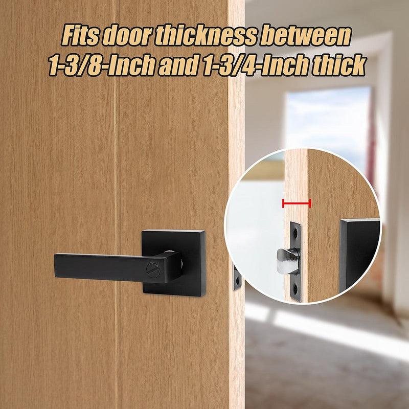 Door Handle Set Lever Privacy | Square Black Function – Australia ...