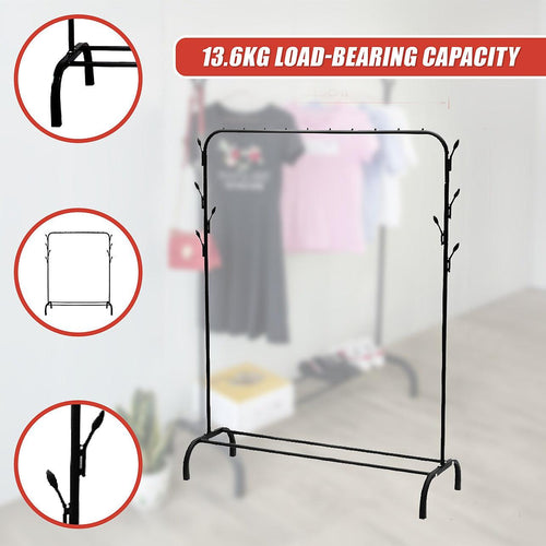 Closet Organizer Metal Garment Rack Portable Clothes Hanger Storage Shoes Rack Black