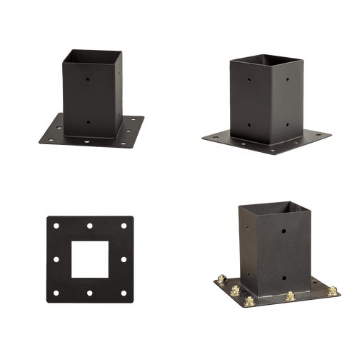 Roof Pergola Gazebo Shed Matte Black Steel Single Wall Mount Brackets DIY Kits