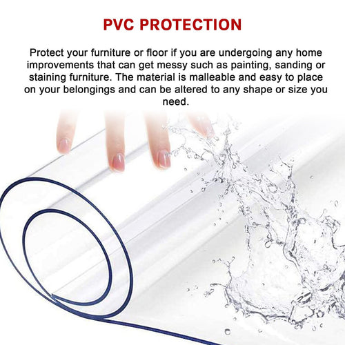 PVC Tablecloth Protector Table Cover Dining Table Cloth Plastic 2800x1170mm 2.0mm