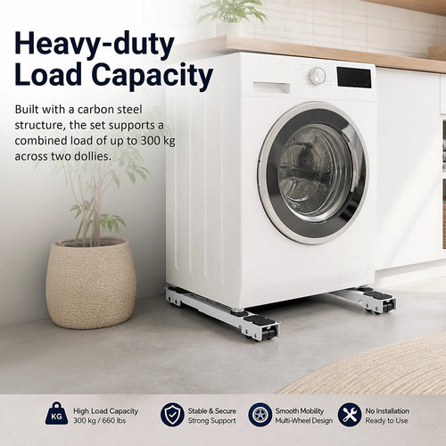 Appliance Rollers Dolly 300kg Load Adjustable Fridge Washing Machine Base
