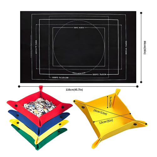 1500pc Jigsaw Puzzle Mat – Roll-Up Fabric Puzzle Saver with Storage Strap