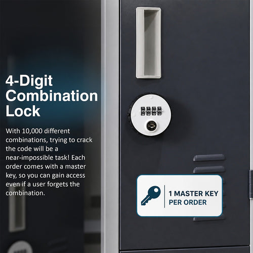 12-Door Steel Locker – Grey with Charcoal Door, 4-Digit Combination Lock