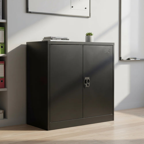 Two-Door Metal Locker - Black without Legs