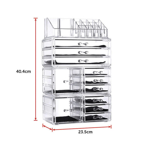 11 Drawers Clear Acrylic Cosmetic Jewellery Luxury Organiser