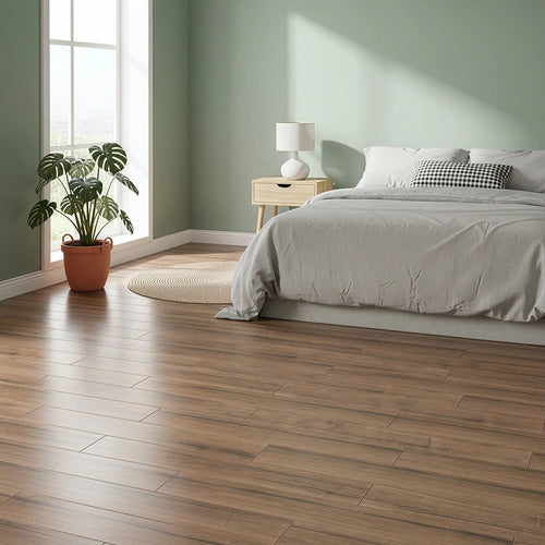 Vinyl Floor Tiles Wood Grain Smoked Eucalyptus Look  – 16 Pack Peel & Stick Flooring