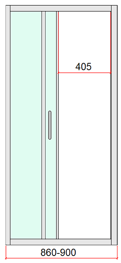 40mm Adjustable Contemporary Wall to Wall Black Sliding Shower Screen 86-90cm