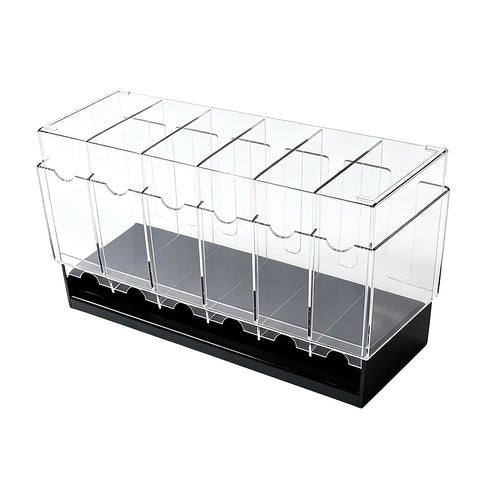 6 Slot Booster Pack Dispenser Acrylic Stackable Black Base