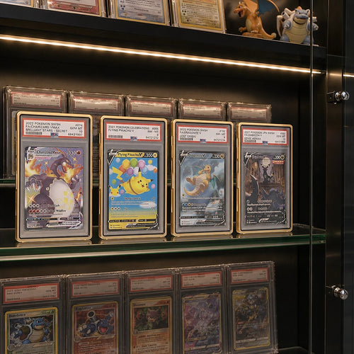 Metal Trading Card Case for PSA & CGC 35PT Slabs – Gold 4 Pack