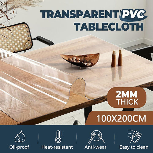 PVC Tablecloth Clear Plastic Cover Protector Mat 