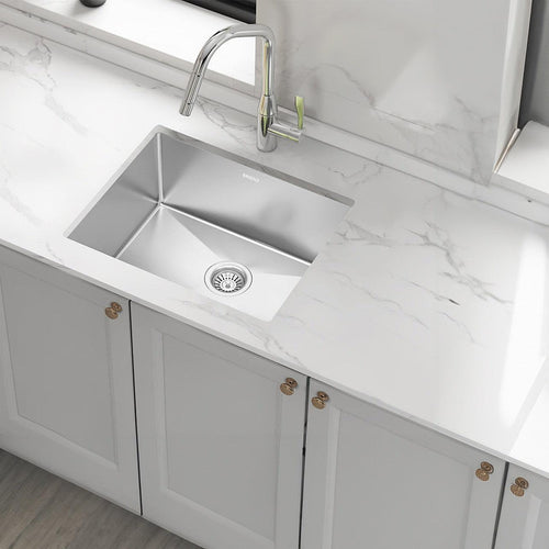 600x450mm Stainless Steel Handmade 1.5mm Sink with Waste in Stainless Steel with brushed finish Finish