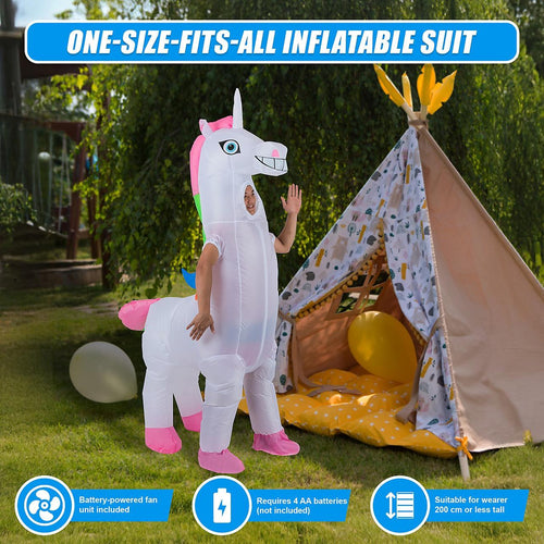 Giant Unicorn Fancy Dress Inflatable Suit -Fan Operated Costume