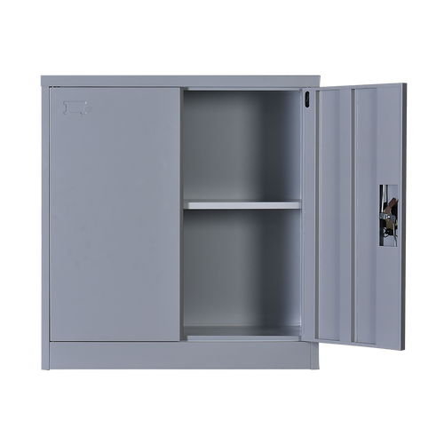 Two-Door Office & Gym Storage Locker – Secure Cabinet with Shelves for Organisation in Grey