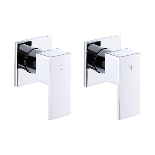 Bathroom Shower Bath Hot and Cold Square Mixer WATERMARK Certified - Chrome