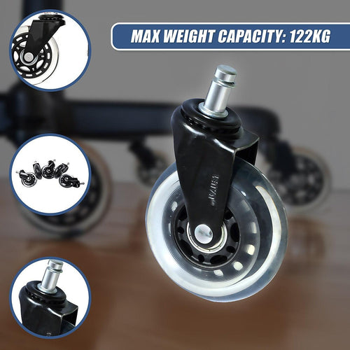 5x Office Chair Rollerblade Caster Wheels Safe for All Floors - Universal Fit